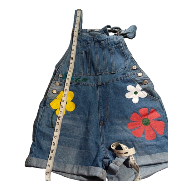 MISSLOOK Short Bib Overalls Floral Print SZ Medium - Picture 7 of 9